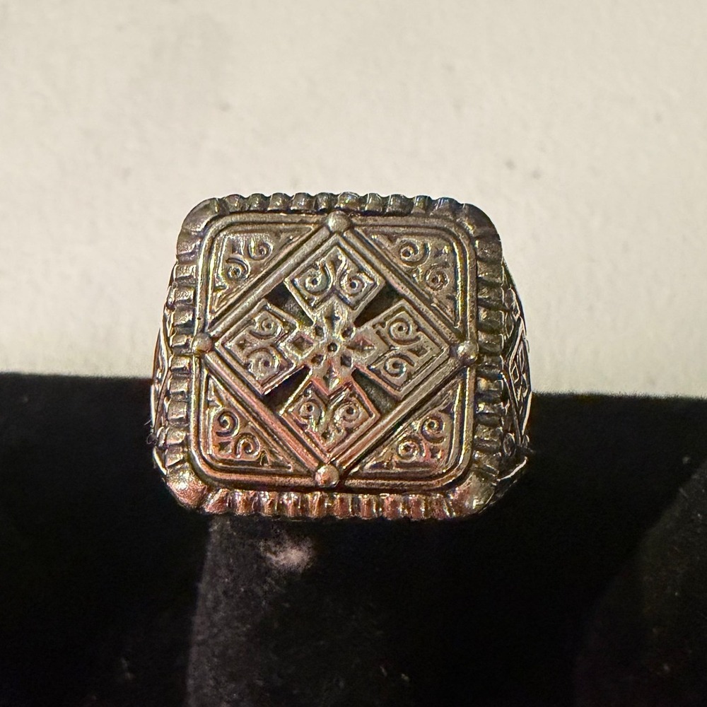 Konstantino Men's 925 Sterling Silver Square Maltese Ring, Size 11